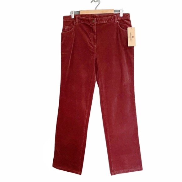 NWT Woolrich Holly Hills Stretch Corduroy Pants Brick Red Straight Leg Size 14 - Picture 11 of 11